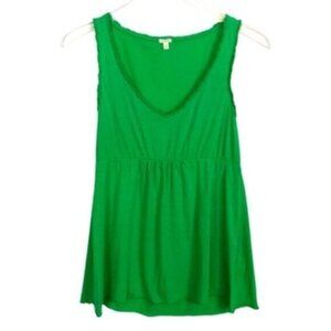 J. Crew | Women's Green Sleeveless V-Neck Jersey Knit Top Size Small